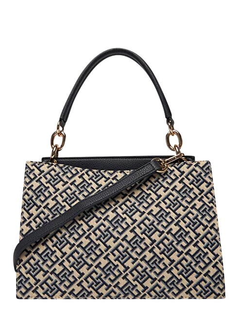 TH HER Sac &agrave; main avec bandouli&egrave;re bleu mono - Sacs pour Femme