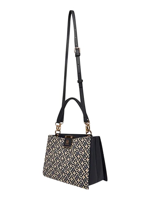 TH HER Sac &agrave; main avec bandouli&egrave;re bleu mono - Sacs pour Femme