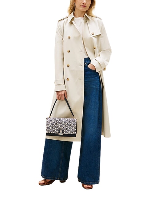 TH HER Sac &agrave; main avec bandouli&egrave;re bleu mono - Sacs pour Femme