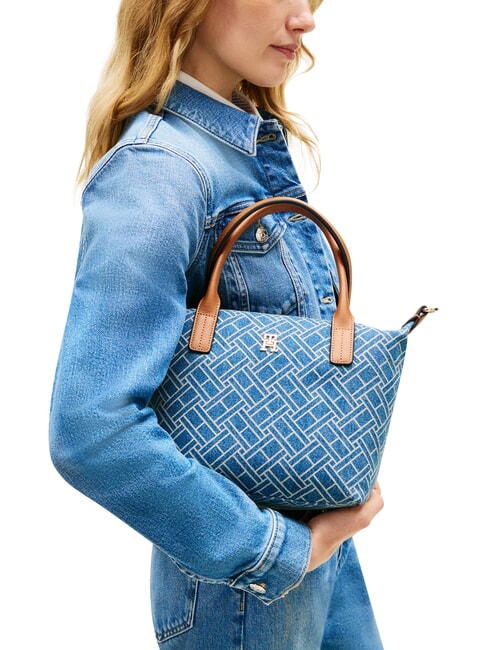 POPETTE Sac &agrave; main avec bandouli&egrave;re denim bleu - Sacs pour Femme