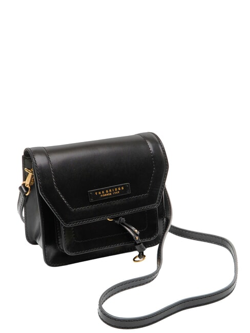 ELBA Sac en cuir avec rabat bandouli&egrave;re black Gold - Sacs pour Femme