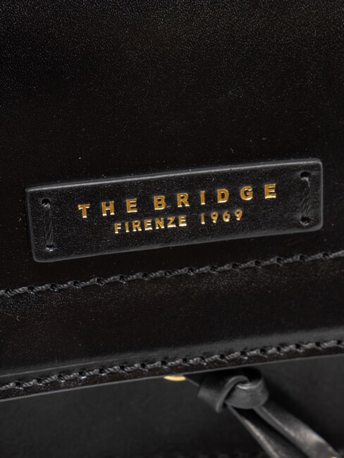 ELBA Sac en cuir avec rabat bandouli&egrave;re black Gold - Sacs pour Femme