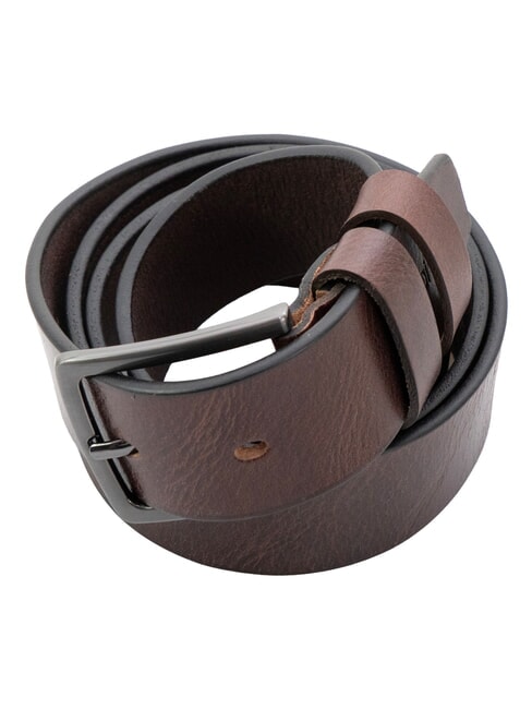 SANTA CROCE ceinture en cuir marron fonc&eacute; - Ceintures
