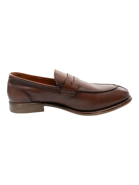 CARSON mocassins en cuir cognac ancien - Chaussures Homme