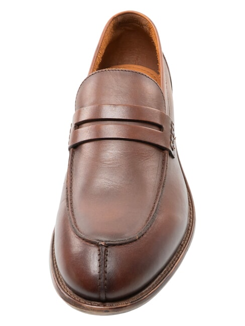 CARSON mocassins en cuir cognac ancien - Chaussures Homme