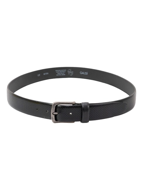 SANTA CROCE ceinture en cuir imprim&eacute; et arrondi NOIR - Ceintures