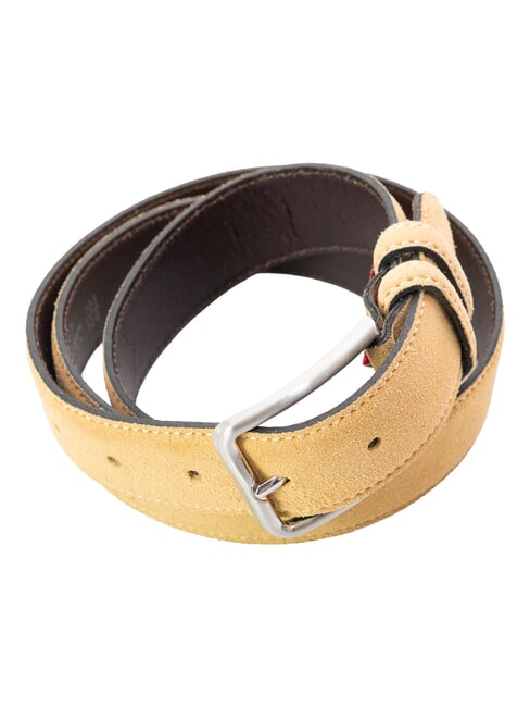 BASIC Ceinture en cuir, avec logo en relief BEIGE - Ceintures