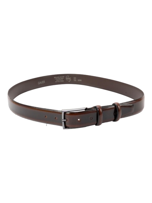 LUXURY Ceinture en cuir fabriqu&eacute;e en Italie marron fonc&eacute; - Ceintures
