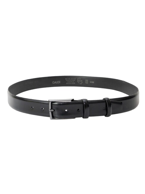LUXURY Ceinture en cuir fabriqu&eacute;e en Italie NOIR - Ceintures