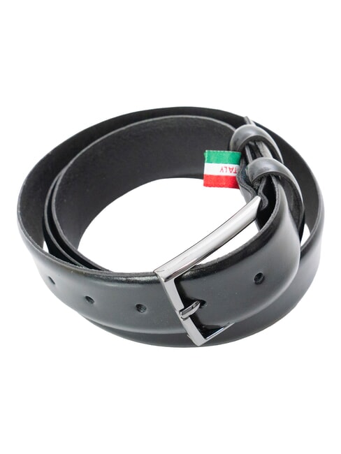 LUXURY Ceinture en cuir fabriqu&eacute;e en Italie NOIR - Ceintures