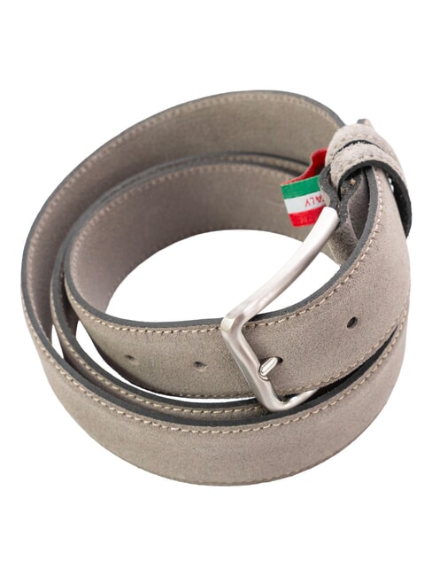 BASIC Ceinture en cuir, avec logo en relief taupe - Ceintures