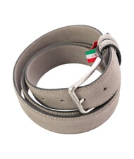 GAUD&Igrave; BASIC Ceinture en cuir, avec logo en relief taupe - Ceintures - 3