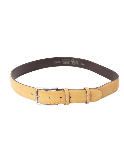 BASIC Ceinture en cuir, avec logo en relief BEIGE - Ceintures
