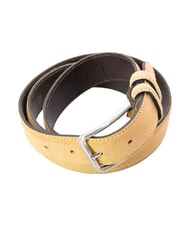 GAUD&Igrave; BASIC Ceinture en cuir, avec logo en relief BEIGE - Ceintures - 3