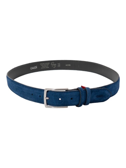 BASIC Ceinture en cuir, avec logo en relief bleu clair - Ceintures
