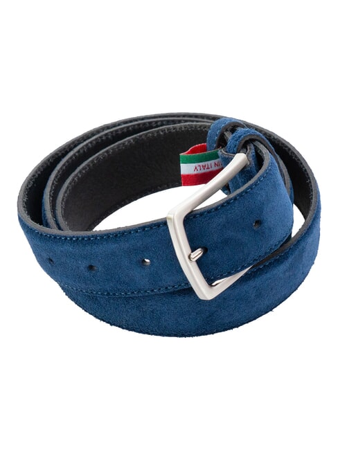BASIC Ceinture en cuir, avec logo en relief bleu clair - Ceintures