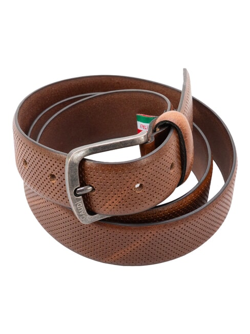 SANTA CROCE ceinture en cuir tabac - Ceintures