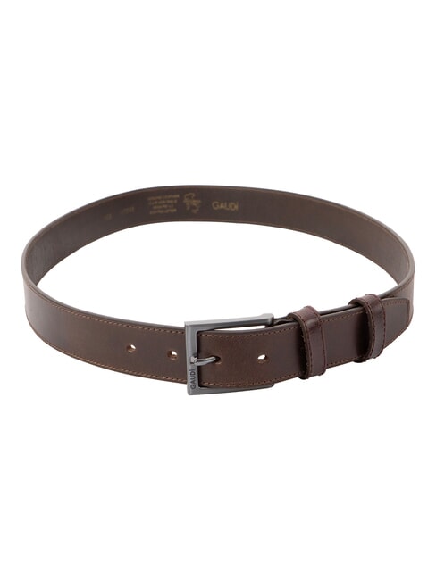 BRIDGE Ceinture en cuir fabriqu&eacute;e en Italie marron fonc&eacute; - Ceintures