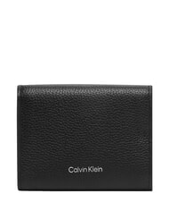 CALVIN KLEIN HARDWARE EMBLEM PEBB Portefeuille zipp&eacute; en cuir sur noir - Portefeuilles Femme - 2