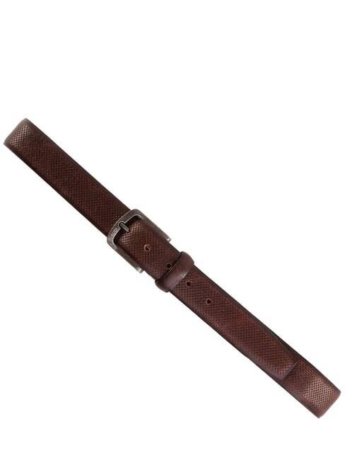 SANTA CROCE ceinture en cuir marron fonc&eacute; - Ceintures