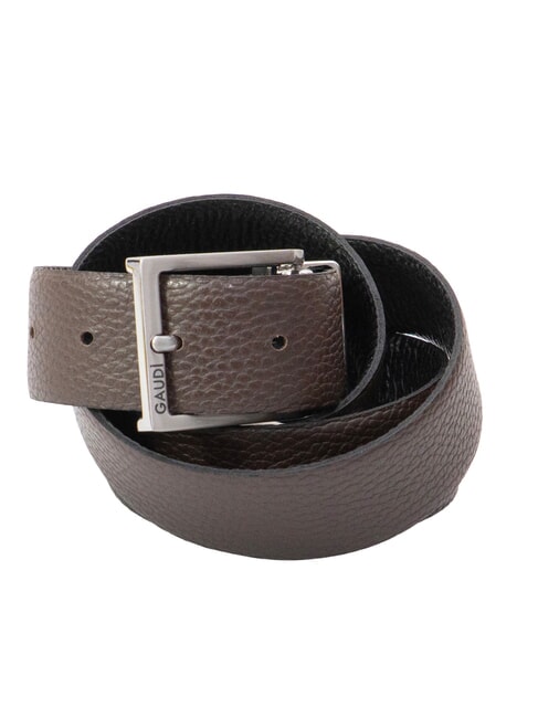 CERVO ceinture en cuir noir/brun fonc&eacute; - Ceintures