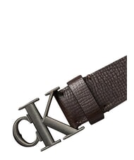 CALVIN KLEIN CK HARDWARE ceinture en cuir ck brun fonc&eacute; - Ceintures - 5