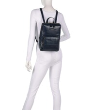 THE BRIDGE IOLANDA Sac &agrave; dos avec poche avant, en cuir abb d'or d'outre-mer - Sacs pour Femme - 6