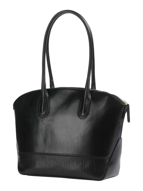 IOLANDA sac cabas bandouli&egrave;re en cuir black Gold - Sacs pour Femme