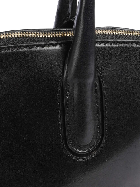 IOLANDA sac cabas bandouli&egrave;re en cuir black Gold - Sacs pour Femme