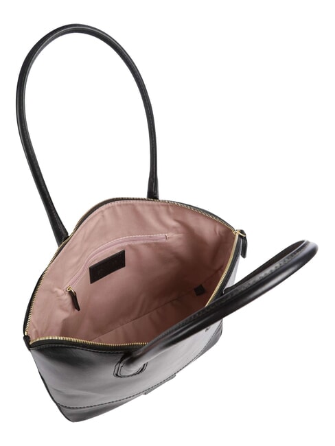 IOLANDA sac cabas bandouli&egrave;re en cuir black Gold - Sacs pour Femme