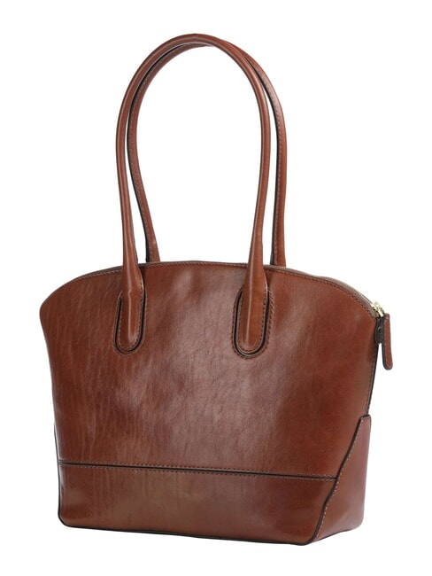 IOLANDA sac cabas bandouli&egrave;re en cuir MARRON - Sacs pour Femme