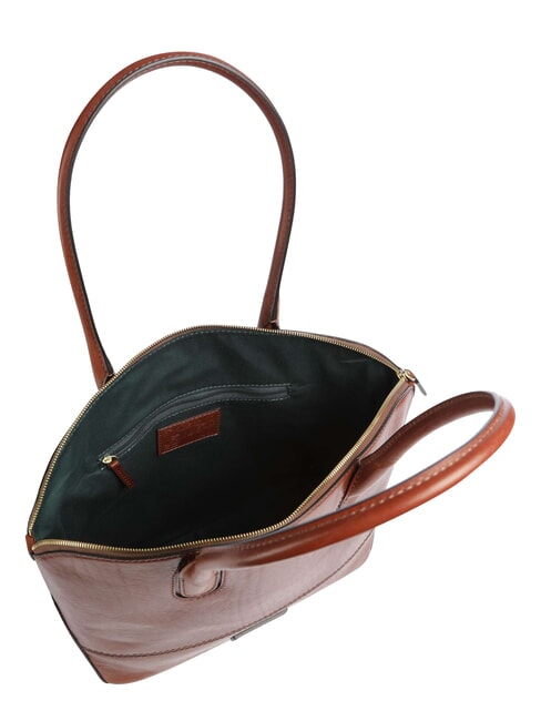 IOLANDA sac cabas bandouli&egrave;re en cuir MARRON - Sacs pour Femme