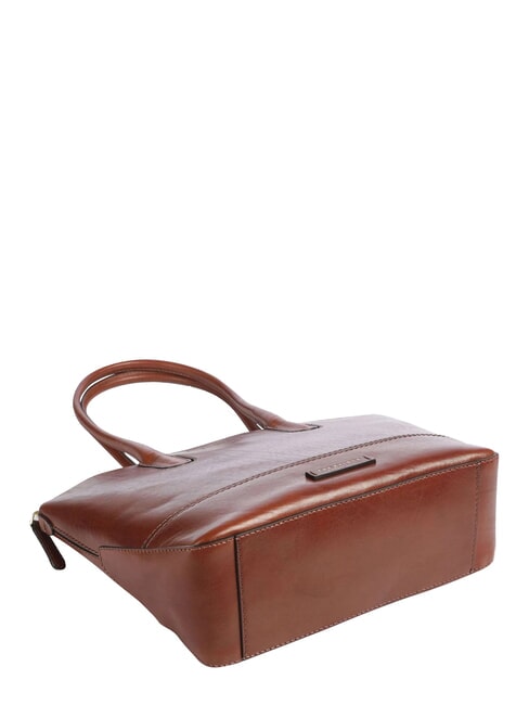 IOLANDA sac cabas bandouli&egrave;re en cuir MARRON - Sacs pour Femme