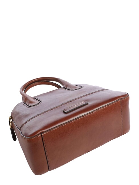 IOLANDA Sac &agrave; main en cuir, avec bandouli&egrave;re MARRON - Sacs pour Femme