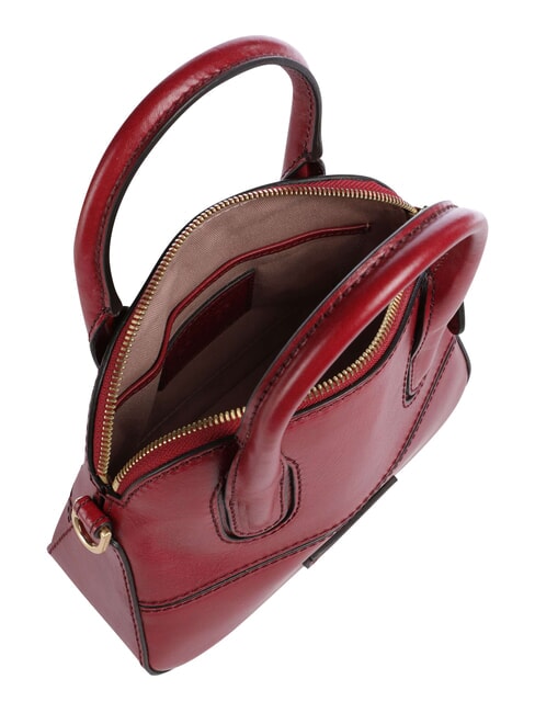 IOLANDA Mini sac &agrave; main, avec bandouli&egrave;re, en cuir cassis / or - Sacs pour Femme