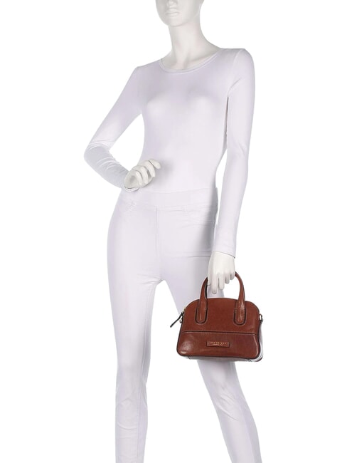 IOLANDA Mini sac &agrave; main, avec bandouli&egrave;re, en cuir MARRON - Sacs pour Femme