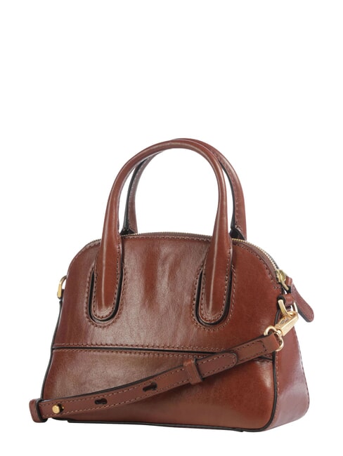 IOLANDA Mini sac &agrave; main, avec bandouli&egrave;re, en cuir MARRON - Sacs pour Femme