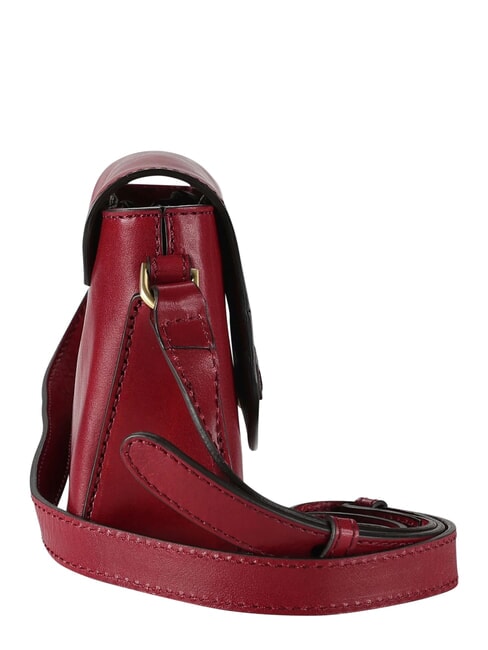 IOLANDA Sac bandouli&egrave;re en cuir cassis / or - Sacs pour Femme