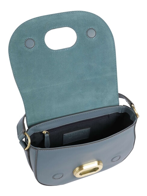 ILARIA Sac &agrave; bandouli&egrave;re en cuir c&eacute;rul&eacute;en avec abb dor&eacute; - Sacs pour Femme