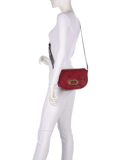 ILARIA Sac &agrave; bandouli&egrave;re en cuir cassis / or - Sacs pour Femme