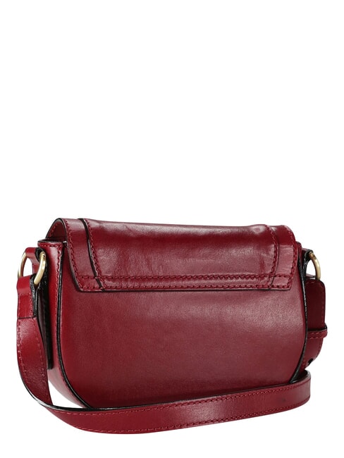 ILARIA Mini sac &agrave; bandouli&egrave;re en cuir cassis / or - Sacs pour Femme