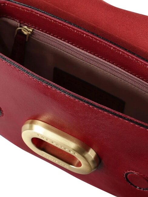 ILARIA Mini sac &agrave; bandouli&egrave;re en cuir cassis / or - Sacs pour Femme