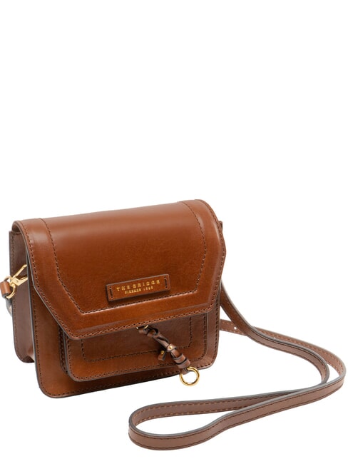 ELBA Sac en cuir avec rabat bandouli&egrave;re MARRON - Sacs pour Femme