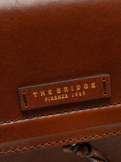 ELBA Sac en cuir avec rabat bandouli&egrave;re MARRON - Sacs pour Femme