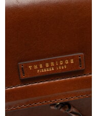 THE BRIDGE ELBA Sac en cuir avec rabat bandouli&egrave;re MARRON - Sacs pour Femme - 3