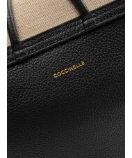 COCCINELLE CARMY CANVAS sac bandouli&egrave;re naturel / noir - Sacs pour Femme - 5