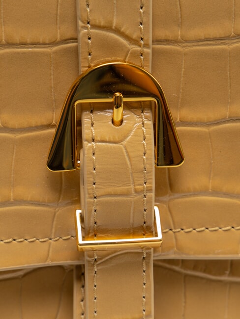 MAGALU CROCO SHINY SOFT Sac &agrave; main avec bandouli&egrave;re beige frais - Sacs pour Femme