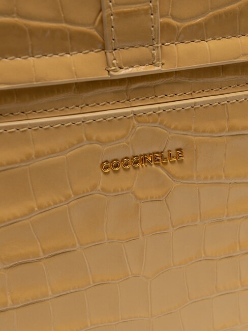 MAGALU CROCO SHINY SOFT Sac &agrave; main avec bandouli&egrave;re beige frais - Sacs pour Femme