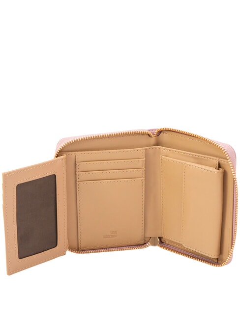 EMBOSSED Portefeuille zipp&eacute; moyen Rose - Portefeuilles Femme