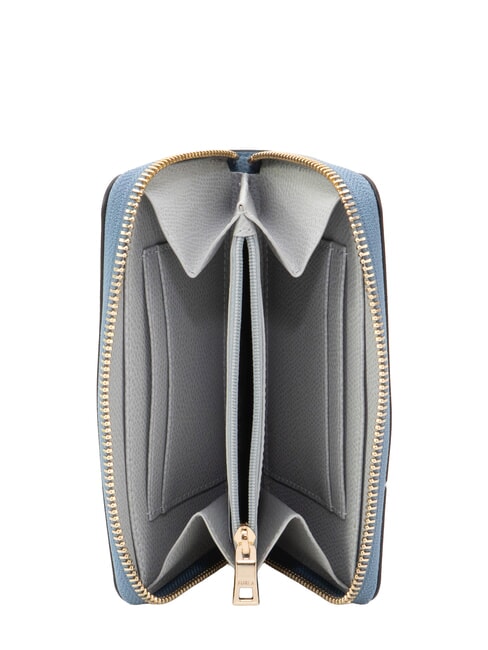 CAMELIA Portefeuille zipp&eacute; en cuir cristal c&eacute;leste+couleur d dans - Portefeuilles Femme